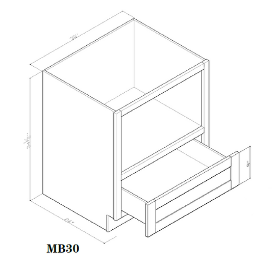 Special Order - 30" Microwave Base Cabinet Arcadia White Shaker - MB30 Arcadia White Base Cabinets GHI GHI Accessories Microwave Cabinets SPACW Special Order