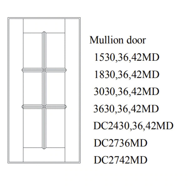 Special Order - 24" x 36" Mullion Door for Diagonal Corner Arcadia Linen Shaker - DC2436 Arcadia Linen GHI GHI Accessories Mullion Door SPACL Special Order