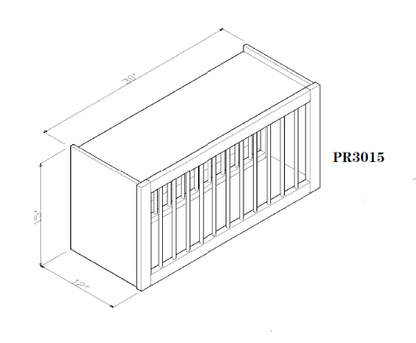 Special Order - 30" x 15" Plate Rack Rustic Walnut - PR3015 GHI GHI Accessories Plate Rack Rustic Walnut Special Order SPRWS