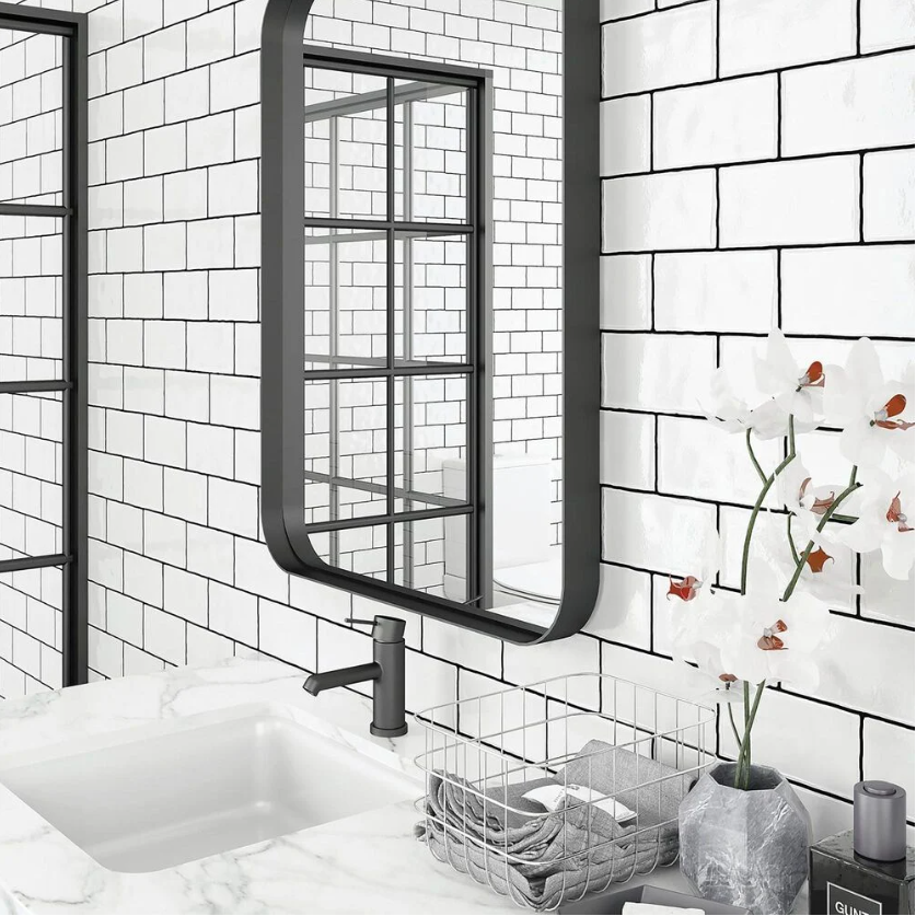 Ripple White Subway Tile - 3" x 12" - 9.69 sq ft Wall Tile