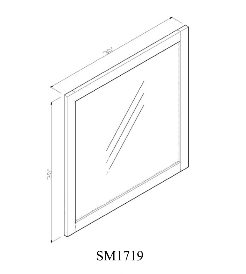 Special Order - 17" x 19" Mirror Stone Harbor Gray - SM1719 Bathroom GHI GHI Accessories Mirrors Special Order SPSHG Stone Harbor Gray