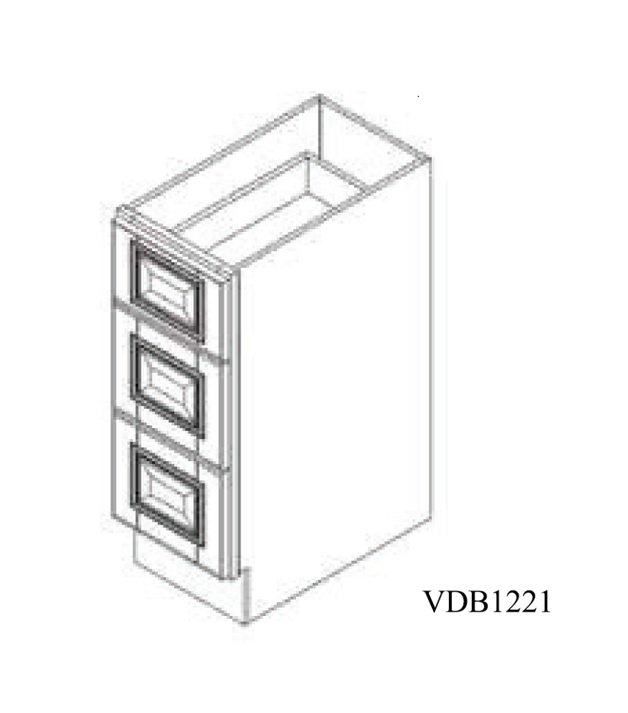 Special Order - 12" x 21" Vanity Drawer Base Arcadia White Shaker - VDB1221 Arcadia White Bathroom GHI SPACW Special Order Vanity Bases