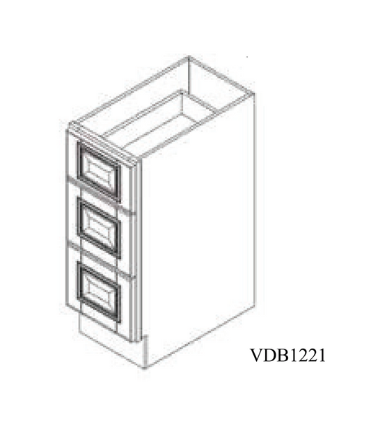 Special Order - 12" x 21" Vanity Drawer Base Arcadia White Shaker - VDB1221 Arcadia White Bathroom GHI SPACW Special Order Vanity Bases