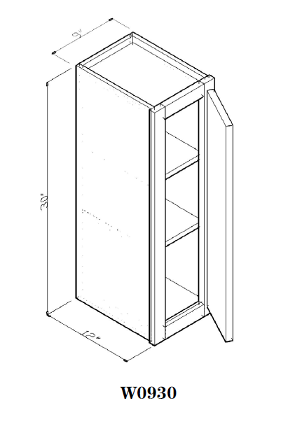 9" x 30" Wall Cabinet Arcadia White Shaker - W0930 30" Wall Cabinets Arcadia White GHI GHI-INSTORE Wall Cabinets