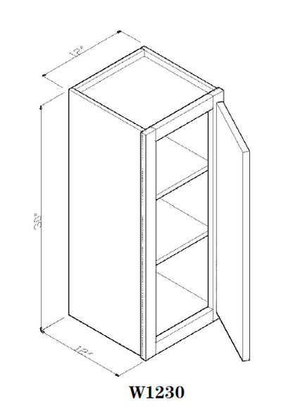 Special Order - 12" x 30" Wall Cabinet Frontier Shaker - W1230 30" Wall Cabinets Frontier Shaker GHI Special Order SPFTS Wall Cabinets