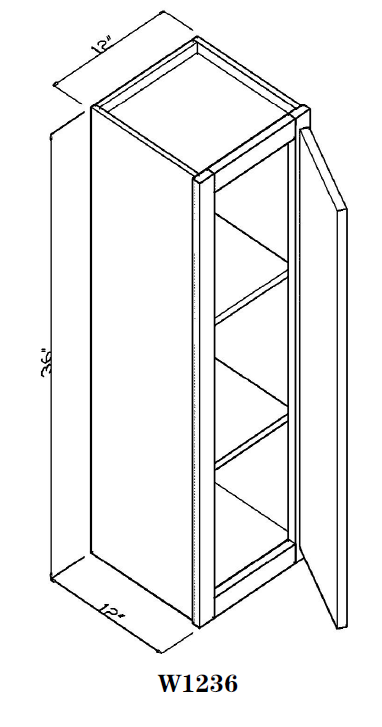 Special Order - 12" x 36" Wall Cabinet Arcadia White Shaker - W1236 36" Wall Cabinets Arcadia White GHI SPACW Special Order Wall Cabinets