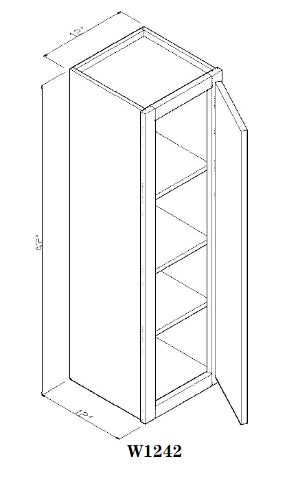 Special Order - 12" x 42" Wall Cabinet New Castle Gray - W1242 42" Wall Cabinets GHI New Castle Gray Special Order SPNCG Wall Cabinets