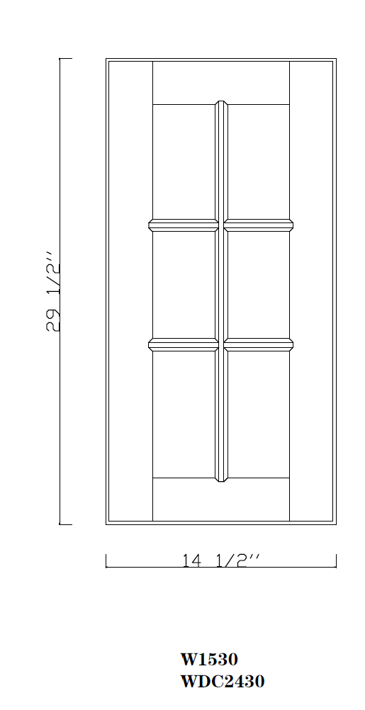 Special Order - 15" x 30" Mullion Door Arcadia White Shaker - 1530MD Arcadia White GHI GHI Accessories Mullion Door SPACW Special Order