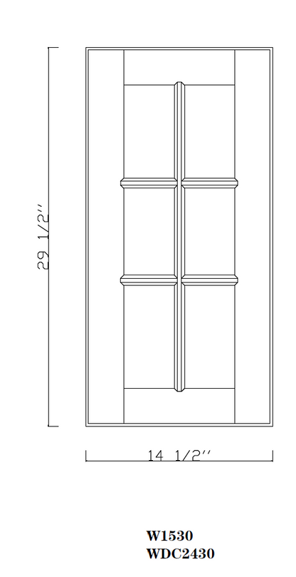 Special Order - 15" x 30" Mullion Door Rustic Walnut - 1530MD 30" Wall Cabinets GHI GHI Accessories Mullion Door Rustic Walnut Special Order SPRWS