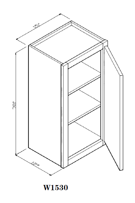 Special Order - 15" x 30" Wall Cabinet Frontier Shaker - W1530 30" Wall Cabinets Frontier Shaker GHI Special Order SPFTS Wall Cabinets