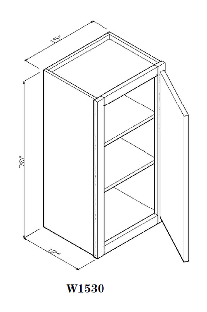 Special Order - 15" x 30" Wall Cabinet Frontier Shaker - W1530 30" Wall Cabinets Frontier Shaker GHI Special Order SPFTS Wall Cabinets