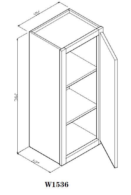 Special Order - 15" x 36" Wall Cabinet Arcadia White Shaker - W1536 36" Wall Cabinets Arcadia White GHI SPACW Special Order Wall Cabinets