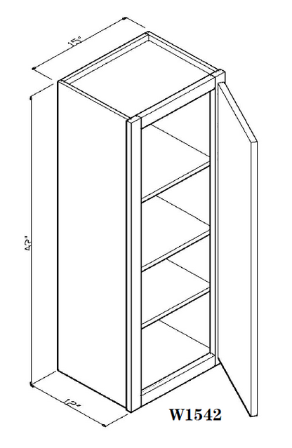 Special Order - 15" x 42" Wall Cabinet Stone Harbor Gray - W1542 42" Wall Cabinets GHI Special Order SPSHG Stone Harbor Gray Wall Cabinets