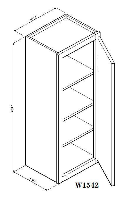 Special Order - 15" x 42" Wall Cabinet Stone Harbor Gray - W1542 42" Wall Cabinets GHI Special Order SPSHG Stone Harbor Gray Wall Cabinets