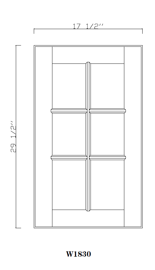 Special Order - 18" x 30" Mullion Door Arcadia Linen Shaker - 1830MD Arcadia Linen GHI GHI Accessories Mullion Door SPACL Special Order