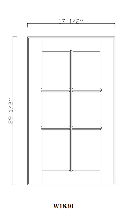 Special Order - 18" x 30" Mullion Door Arcadia Linen Shaker - 1830MD Arcadia Linen GHI GHI Accessories Mullion Door SPACL Special Order