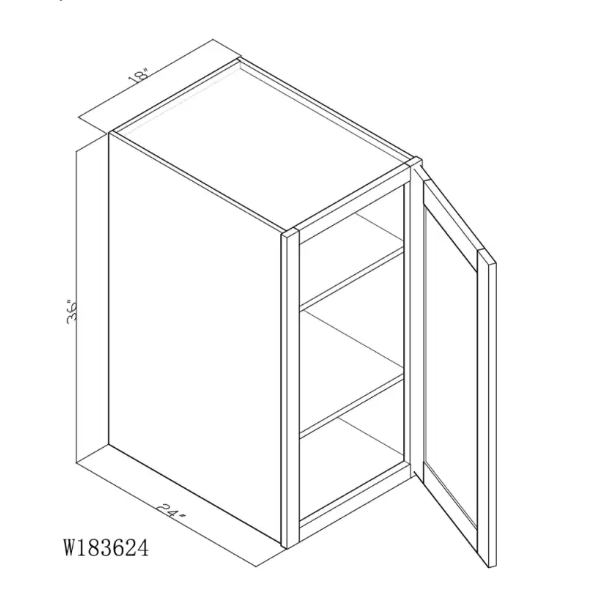 Special Order - 18" x 36" x 24" Wall Utility Cabinet Stone Harbor Gray - W183624 36" Wall Cabinets GHI Special Order SPSHG Stone Harbor Gray Wall Cabinets