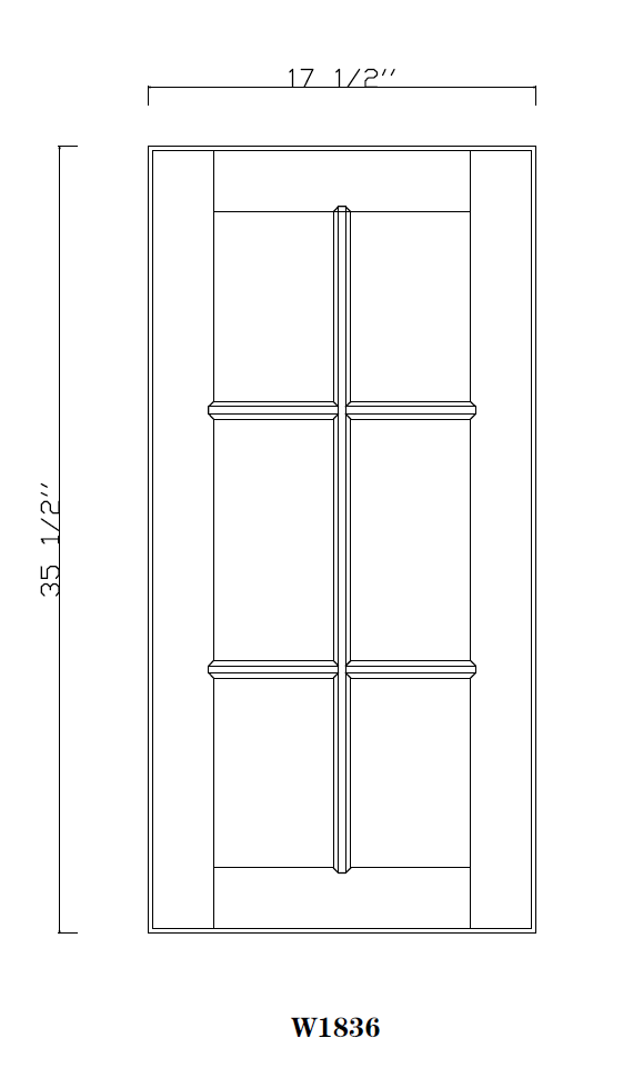 Special Order - 18" x 36" Mullion Door Arcadia White Shaker - 1836MD Arcadia White GHI GHI Accessories Mullion Door SPACW Special Order