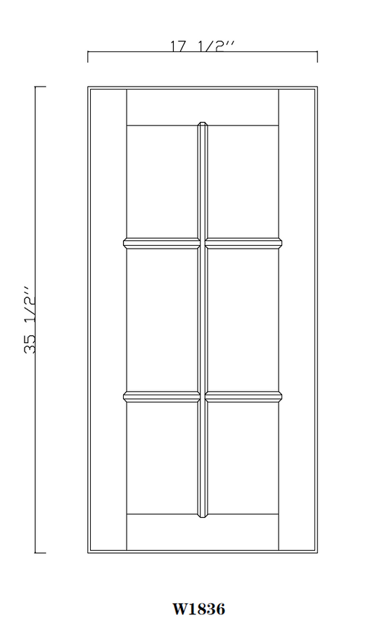 Special Order - 18" x 36" Mullion Door Arcadia White Shaker - 1836MD Arcadia White GHI GHI Accessories Mullion Door SPACW Special Order