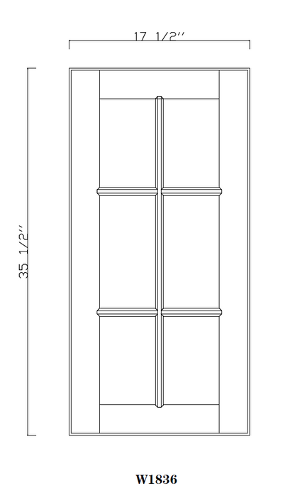 Special Order - 18" x 36" Mullion Door Arcadia Linen Shaker - 1836MD Arcadia Linen GHI GHI Accessories Mullion Door SPACL Special Order