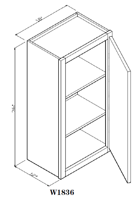 Special Order - 18" x 36" Wall Cabinet Stone Harbor Gray - W1836 36" Wall Cabinets GHI Special Order SPSHG Stone Harbor Gray Wall Cabinets