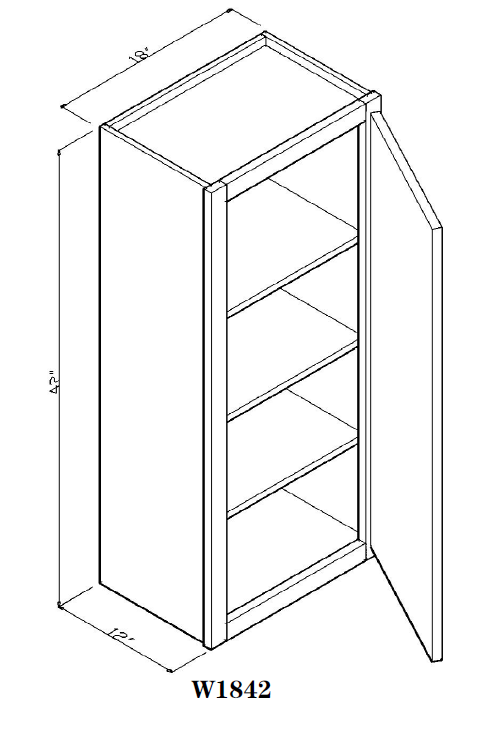 Special Order - 18" x 42" Wall Cabinet Arcadia White Shaker - W1842 42" Wall Cabinets Arcadia White GHI SPACW Special Order Wall Cabinets