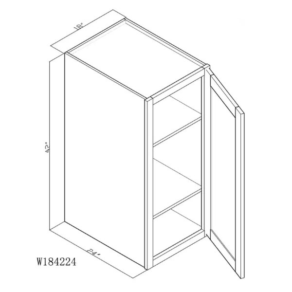 Special Order - 18" x 42" x 24" Wall Utility Cabinet Frontier Shaker - W184224 42" Wall Cabinets Frontier Shaker GHI Special Order SPFTS Wall Cabinets