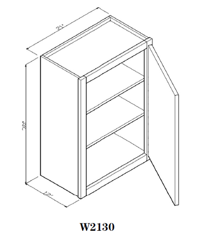 Special Order - 21" x 30" Wall Cabinet Frontier Shaker - W2130 30" Wall Cabinets Frontier Shaker GHI Special Order SPFTS Wall Cabinets