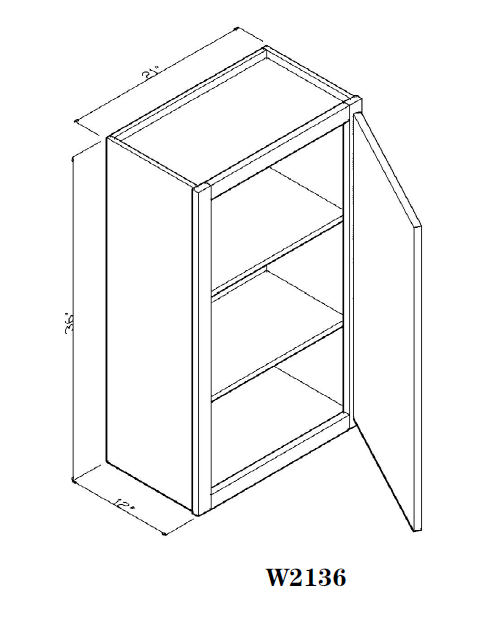 Special Order - 21" x 36" Wall Cabinet Arcadia White Shaker - W2136 36" Wall Cabinets Arcadia White GHI SPACW Special Order Wall Cabinets