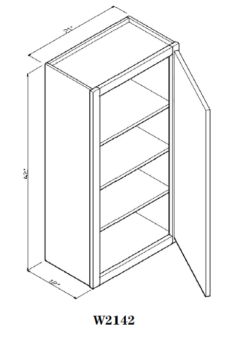 Special Order - 21" x 42" Wall Cabinet Arcadia White Shaker - W2142 42" Wall Cabinets Arcadia White GHI SPACW Special Order Wall Cabinets