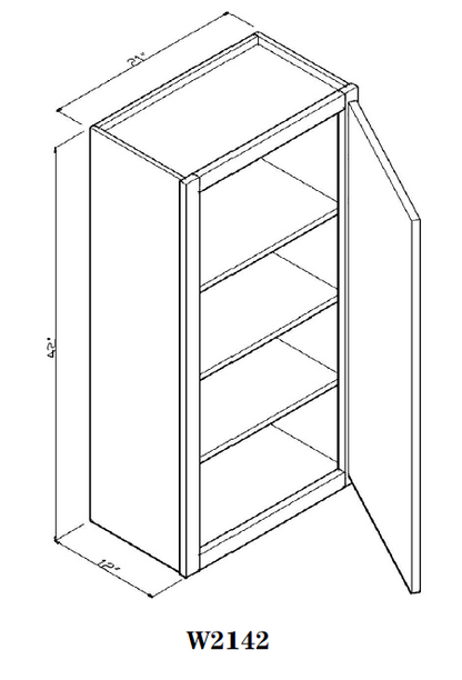 Special Order - 21" x 42" Wall Cabinet Arcadia White Shaker - W2142 42" Wall Cabinets Arcadia White GHI SPACW Special Order Wall Cabinets