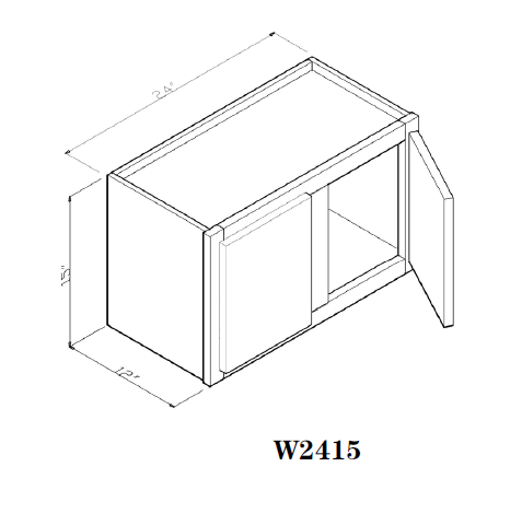 Special Order - 24" x 15" Wall Cabinet Frontier Shaker - W2415 Frontier Shaker GHI Special Order SPFTS Upper Wall Cabinets Wall Cabinets