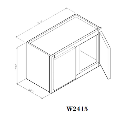 Special Order - 24" x 15" Wall Cabinet New Castle Gray - W2415 GHI New Castle Gray Special Order SPNCG Upper Wall Cabinets Wall Cabinets