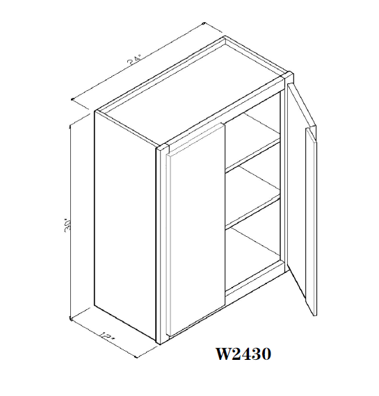 Special Order - 24" x 30" Wall Cabinet Mojave Shaker - W2430 30" Wall Cabinets GHI Mojave Shaker Special Order SPMJS Wall Cabinets