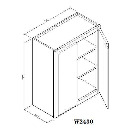 Special Order - 24" x 30" Wall Cabinet Frontier Shaker - W2430 30" Wall Cabinets Frontier Shaker GHI Special Order SPFTS Wall Cabinets