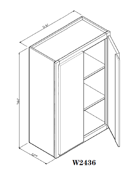 Special Order - 24" x 36" Wall Cabinet Arcadia White Shaker - W2436 36" Wall Cabinets Arcadia White GHI SPACW Special Order Wall Cabinets