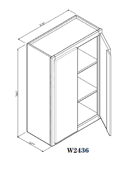 Special Order - 24" x 36" Wall Cabinet Arcadia White Shaker - W2436 36" Wall Cabinets Arcadia White GHI SPACW Special Order Wall Cabinets