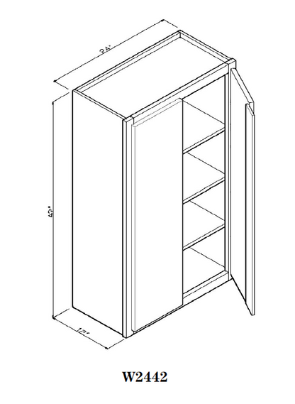 Special Order - 24" x 42" Wall Cabinet Arcadia White Shaker - W2442 42" Wall Cabinets Arcadia White GHI SPACW Special Order Wall Cabinets