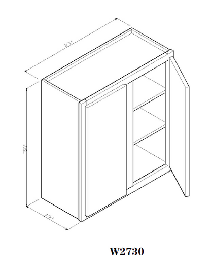 27" x 30" Wall Cabinet Arcadia White Shaker - W2730 30" Wall Cabinets Arcadia White GHI GHI-INSTORE Wall Cabinets