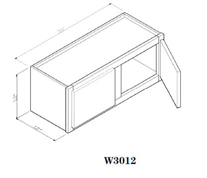 Special Order - 30" x 12" Wall Cabinet Frontier Shaker - W3012 Frontier Shaker GHI Special Order SPFTS Upper Wall Cabinets Wall Cabinets