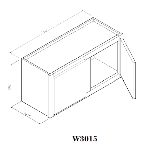 Special Order - 30" x 15" Wall Cabinet Pacific Gray - W3015 GHI Pacific Gray Special Order SPPGS Upper Wall Cabinets Wall Cabinets