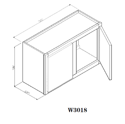 Special Order - 30" x 18" Wall Cabinet New Castle Gray - W3018 GHI New Castle Gray Special Order SPNCG Wall Cabinets