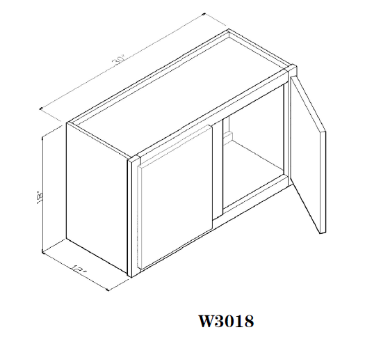 Special Order - 30" x 18" Wall Cabinet Stone Harbor Gray - W3018 GHI Special Order SPSHG Stone Harbor Gray Upper Wall Cabinets Wall Cabinets