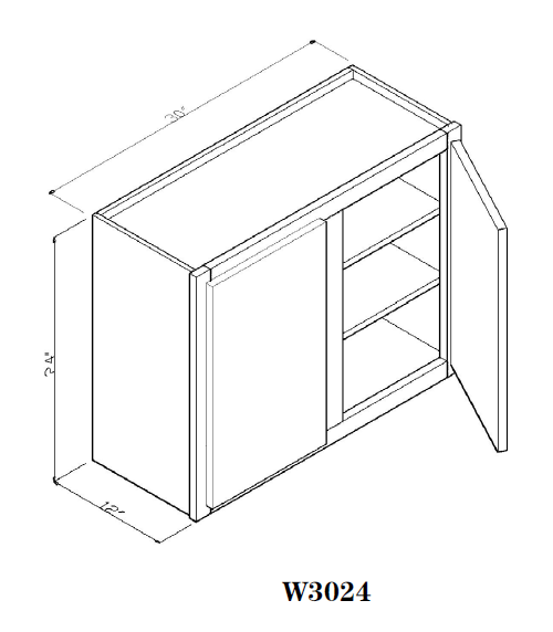 Special Order - 30" x 24" Wall Cabinet Stone Harbor Gray - W3024 GHI Special Order SPSHG Stone Harbor Gray Upper Wall Cabinets Wall Cabinets