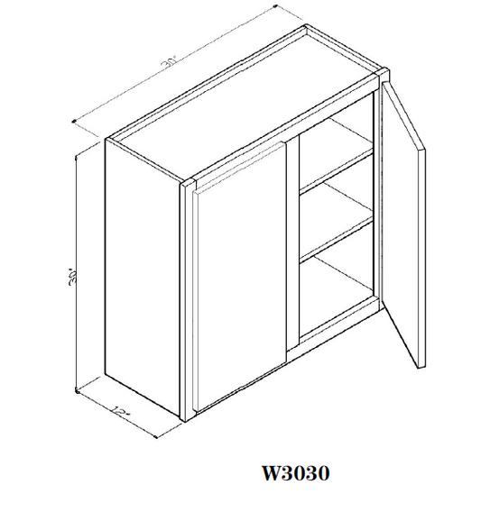 Special Order - 30" x 30" Wall Cabinet Arcadia White Shaker - W3030 30" Wall Cabinets Arcadia White GHI SPACW Special Order Wall Cabinets