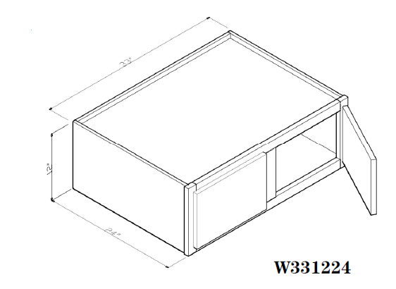 Special Order - 33" x 12" x 24" Wall Cabinet Stone Harbor Gray - W331224 GHI Special Order SPSHG Stone Harbor Gray Upper Wall Cabinets Wall Cabinets