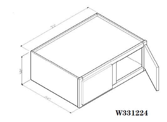 Special Order - 33" x 12" x 24" Wall Cabinet Pacific Gray - W331224 GHI Pacific Gray Special Order SPPGS Upper Wall Cabinets Wall Cabinets