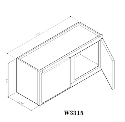 Special Order - 33" x 15" Wall Cabinet Arcadia White Shaker - W3315 Arcadia White GHI SPACW Special Order Upper Wall Cabinets Wall Cabinets