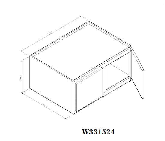 Special Order - 33" x 15" x 24" Wall Cabinet Frontier Shaker - W331524 Frontier Shaker GHI Special Order SPFTS Upper Wall Cabinets Wall Cabinets