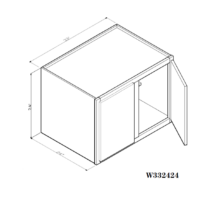 Special Order - 33" x 24" x 24" Wall Cabinet Pacific Gray - W332424 GHI Pacific Gray Special Order SPPGS Upper Wall Cabinets Wall Cabinets